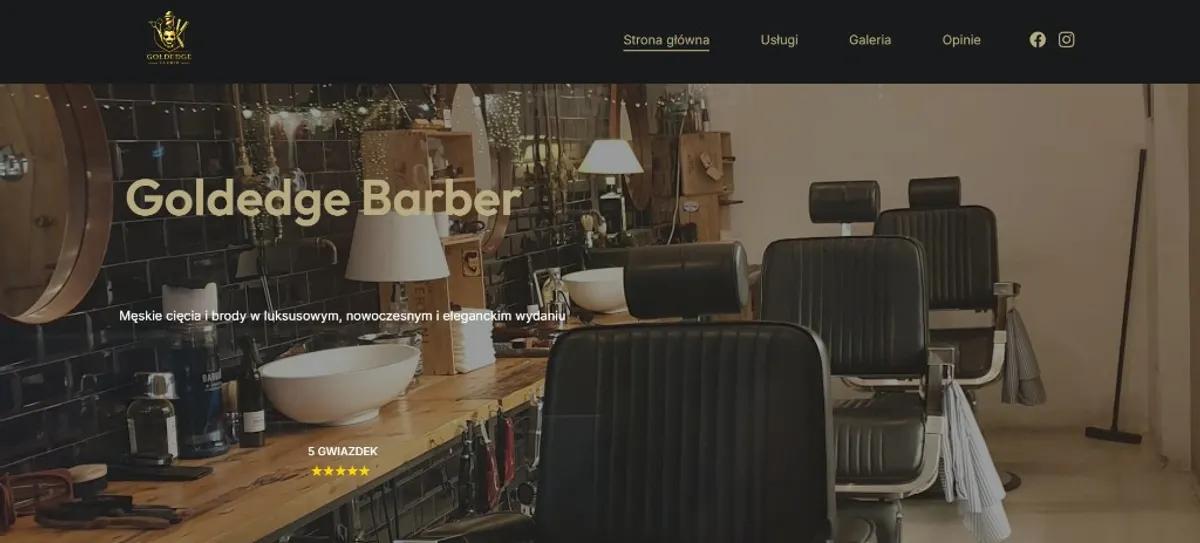Goldedge Barber — podgląd strony